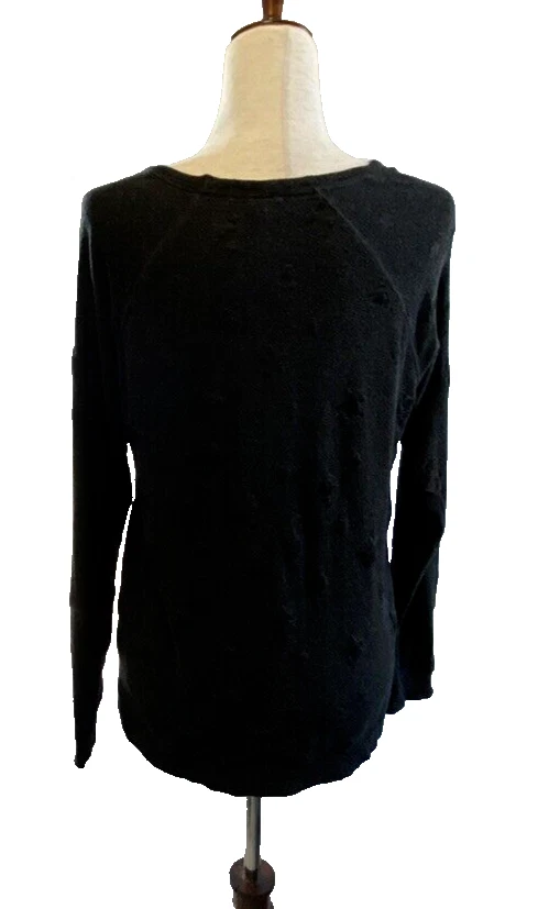 Top de pijama de salón de manga larga negro con patrón de estrella M PJ Salvage para mujer Foto 4 de 4