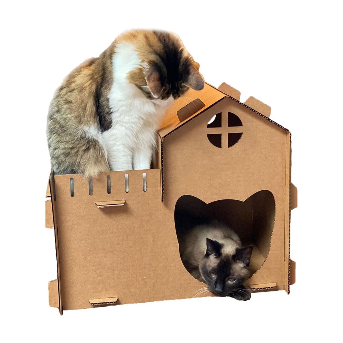 Inside Kitty Cardboard House Cardboard Cat Homes Kitty House, Cat
