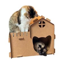 Cardboard Cat Homes Kitty House, Cat Playhouse for Indoors, Gift For Cat Lovers