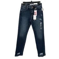 KanCan Junior Women’s Blue Jeans Sz 5 (26) High-Rise Boyfriend Distressed Ripped