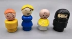 VINTAGE 1970's Fisher Price Little People Lot Of 4 #761 NURSERY BABY w/ BIB Rare