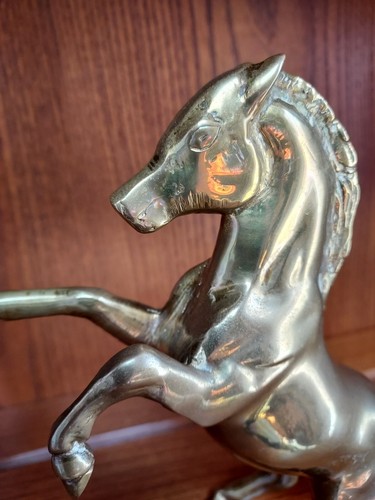 Brass Prancing Horse Rearing Stallion Figure Ornaments - Picture 2 of 5