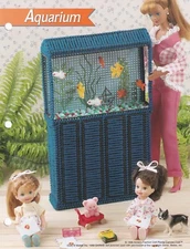 Fashion Doll Plastic Canvas AQUARIUM Dollhouse Furniture Pattern Instructions