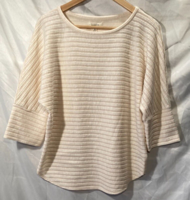 John Lewis Damen Max Studio Elfenbein Rippstrick Top Größe S