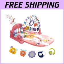 Baby Play Mat Gym, Piano Tummy Time Activity Mat - Pink
