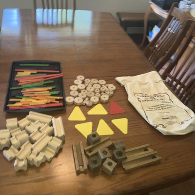 Ideal Amazs-N- Marbles  Construction Toy with different types of wooden toy sets