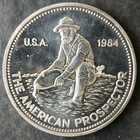 1984 Engelhard 1oz Silver American Prospector Bullhorn Round