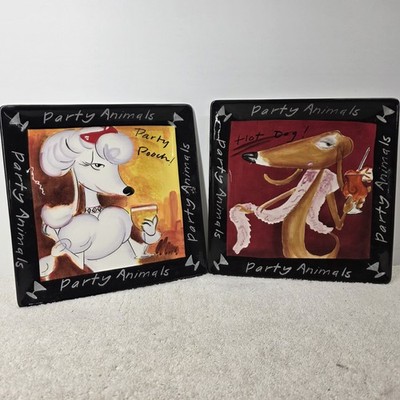 Party Pooch Hot Dog Party Animal Dinner Plates Certified International Dog