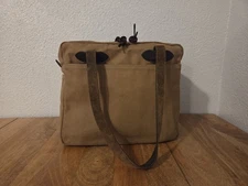 Filson Rugged Twill Zipper Tote Bag | Tan | Talon Era | Made in USA | Rare