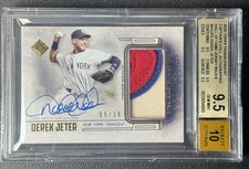2020 Topps Transcendent Derek Jeter Patch Auto Gold HOF Jersey Relic /10 BGS 9.5