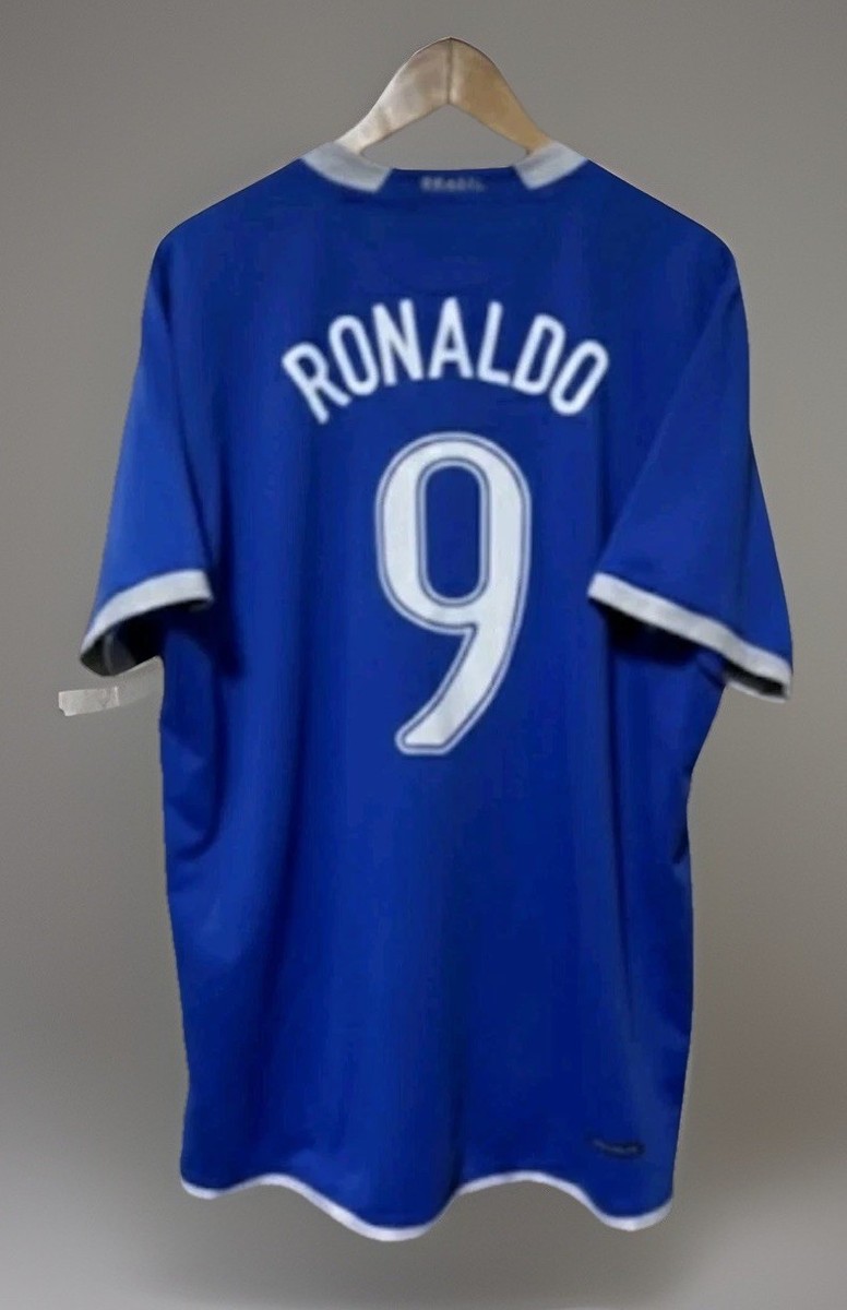 BRAZIL BRASIL 2006 2007 AWAY FOOTBALL JERSEY #9 RONALDO NAZARIO