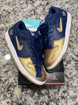 Size 8   Men s Nike SB Dunk Low QS x Supreme Metallic Gold CK3480-700 (Clean)