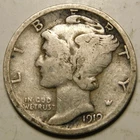 1919 D Mercury Dime 90% Silver G - VG   "Actual Coin Pictured - Not Cleaned"