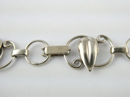 Collar de eslabones vintage con diseño de hojas de plata esterlina 18,2 g 14 pulgadas de largo - Imagen 4 de 22