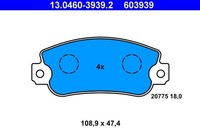 ATE Bremsbelagsatz, Scheibenbremse 13.0460-3939.2 FüR Fiat Seat