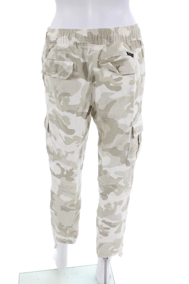 Женские льняные конические брюки Sanctuary X Anthropologie со средней посадкой бежевые размер S - Изображение 3 из 4