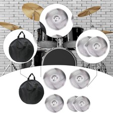 5 Pieces Low Volume Cymbals Practice Set Sound Absorbing for Drum Set Quiet