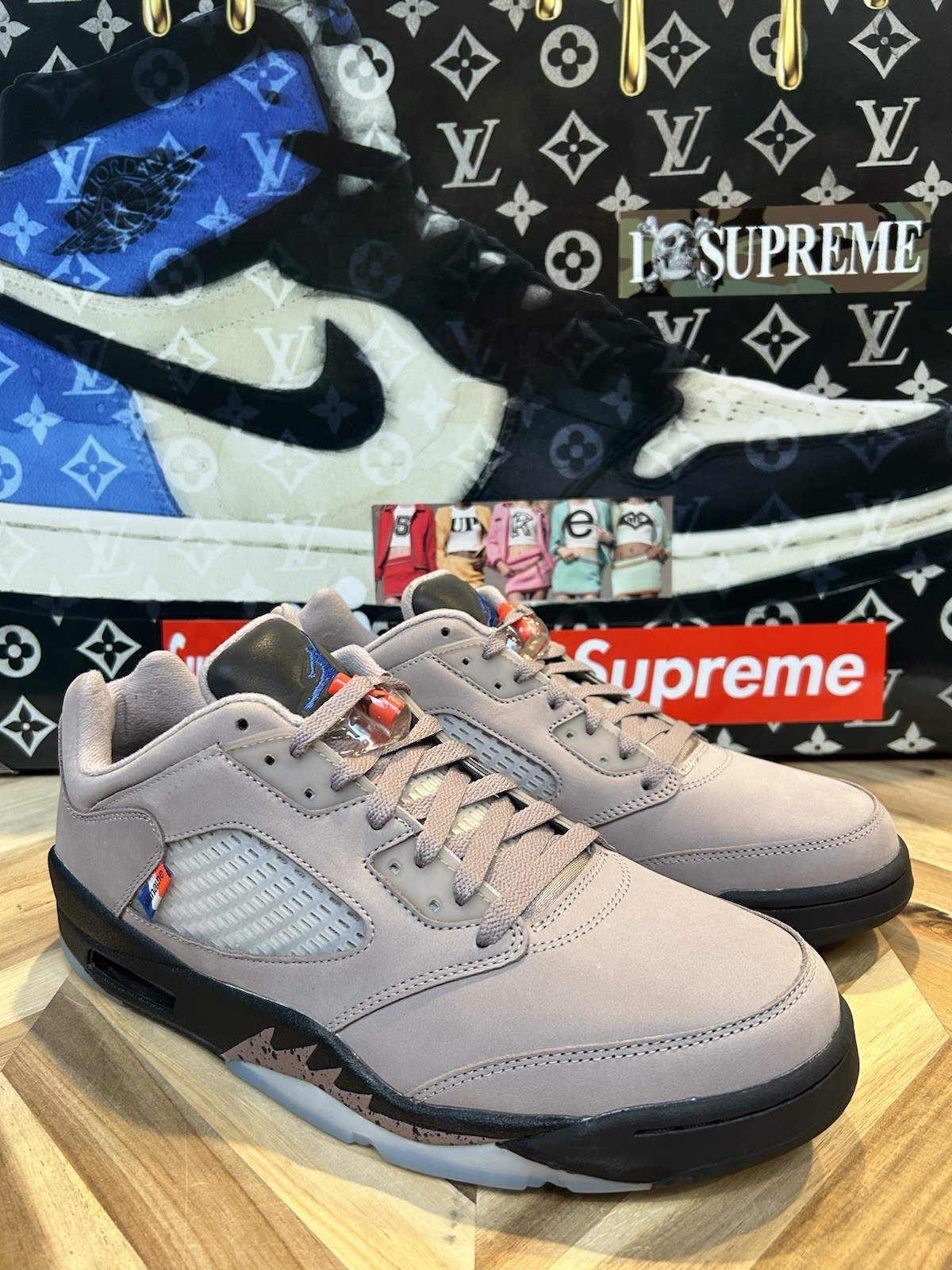 Size 12 - Paris Saint-Germain x Air Jordan 5 Retro Low Paname DX6325 204 Soccer image 5