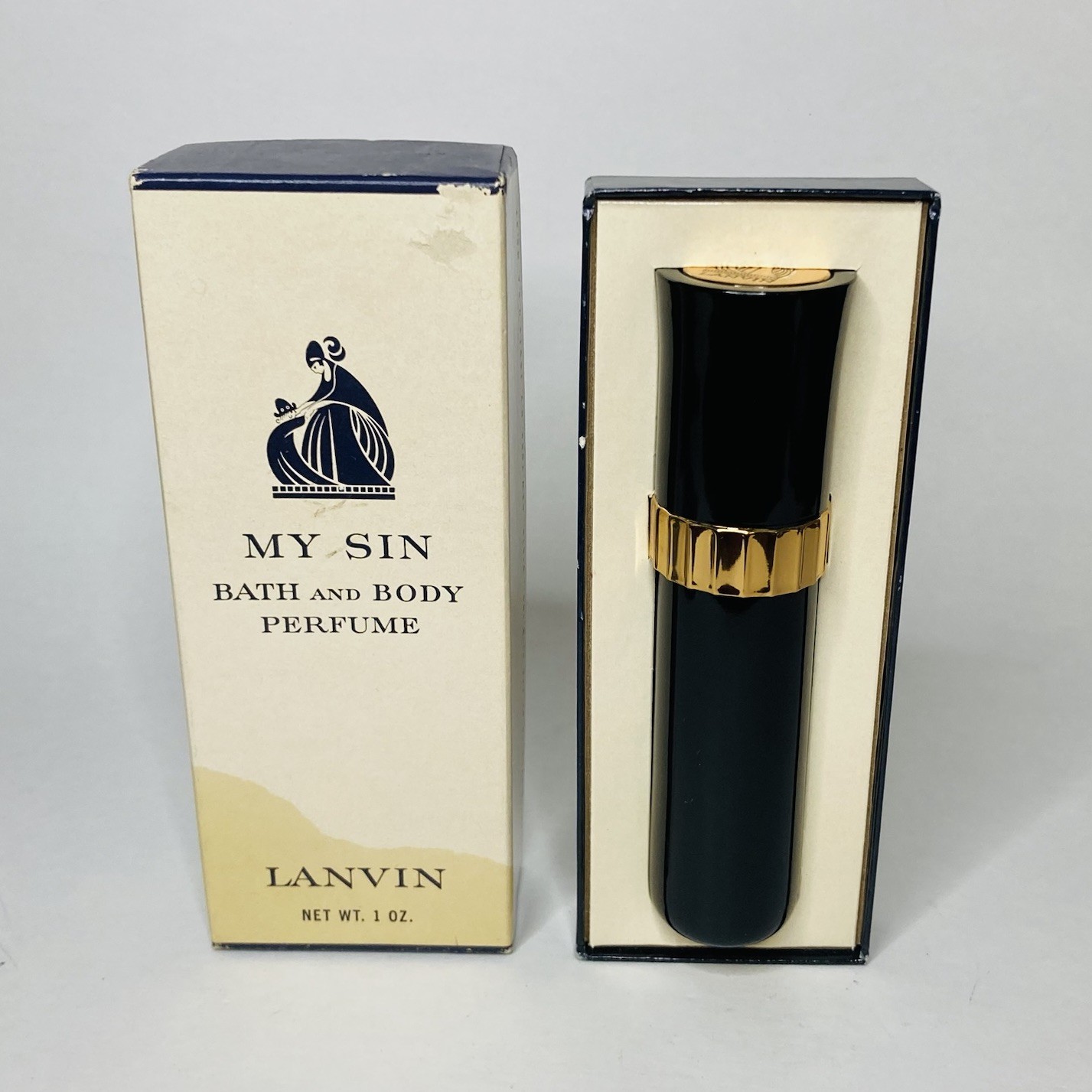 Lanvin My Sin Bath and Body Perfume 1 oz Open Box Charles of The Ritz NY Vtg 