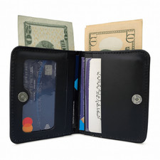 Slim RFID Bifold Wallet for Men   Genuine Leather- Minimalist ID Card Holder