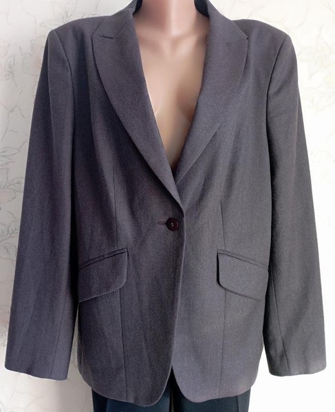 Women Racing Green Blazer Grey Wool 44 / XXL / 52