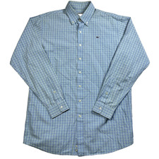Boys Youth Vineyard Vines Whale Shirt Long Sleeve Button Up Blue Plaid Size XL