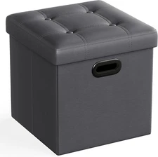 Mazie Collection - 15 Inches Ottoman with Storage, Footstool, Storage Ottoman wi