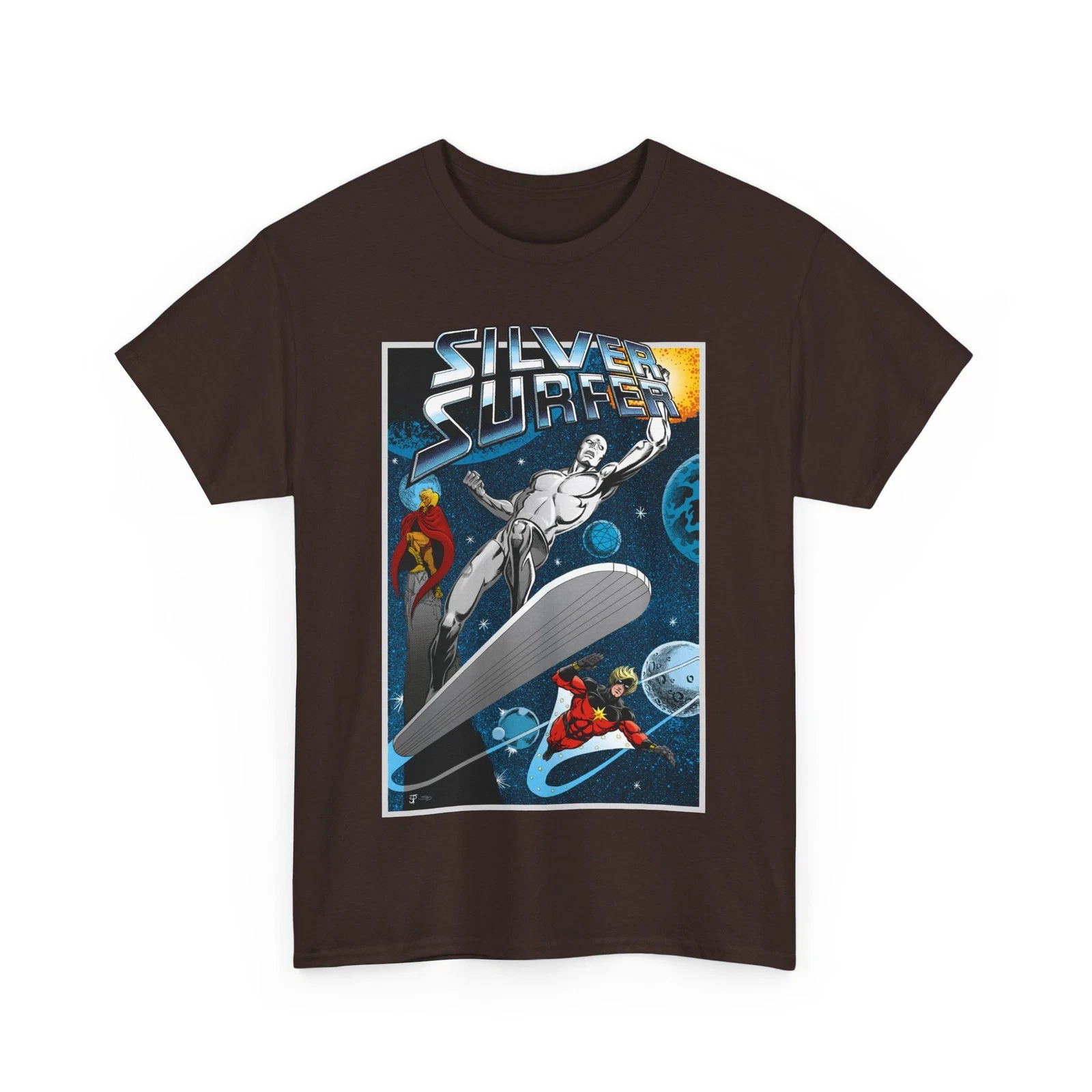 Silver Surfer T-Shirt - Marvel Comics - With Adam Warlock & Captain Marvel