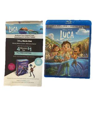Luca Blu Ray Dvd Animated Children 2 Pack Ac-3 Dolby Digital Disney Pixar