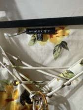 New Glory Floral Cold Shoulder Lace-Up Blouse...