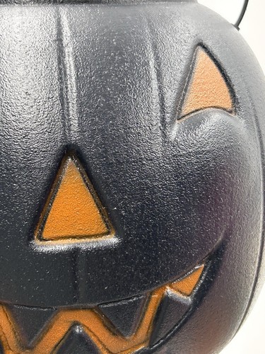 Vintage General Foam Blow Mold 8” Jack-O-Lantern Black Orange Candy Pail Bucket - Picture 4 of 16