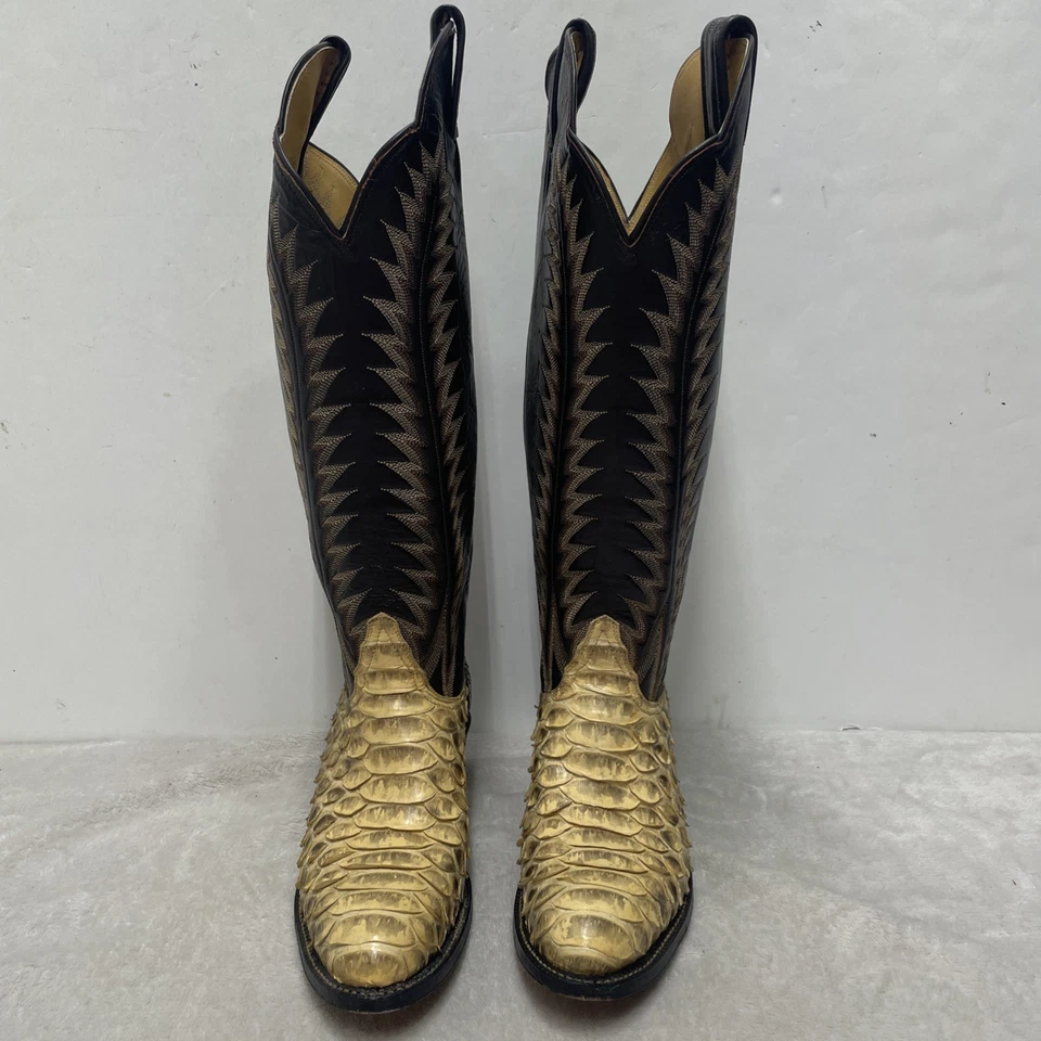 De colección Exóticas Tony Lama Botas Mujer 5B Boa Piel de Serpiente Cuero Vaquera Altas Usadas en Excelente Condición Foto 2 de 4