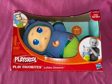 Playskool Lullaby Gloworm Blue Plush Baby Toy Light Up Music Hasbro Glo Worm NEW