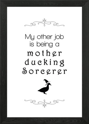 My other job is being a mother duck Framed Wall Art Poster Canvas Print Picture