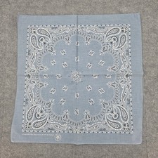 Vintage Wamcraft Paisley Bandana Made in USA Blue Cotton Poly Blend RN 14193