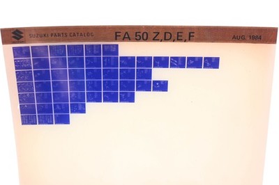 New OEM Suzuki FA50ZDEF FA50 Z,D,E,F Parts Catalogue Microfiche Rev: 8/1984 NOS