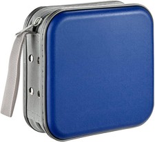 48 Capacity Blue CD DVD Case Waterproof Slim Zipper Storage Organizer