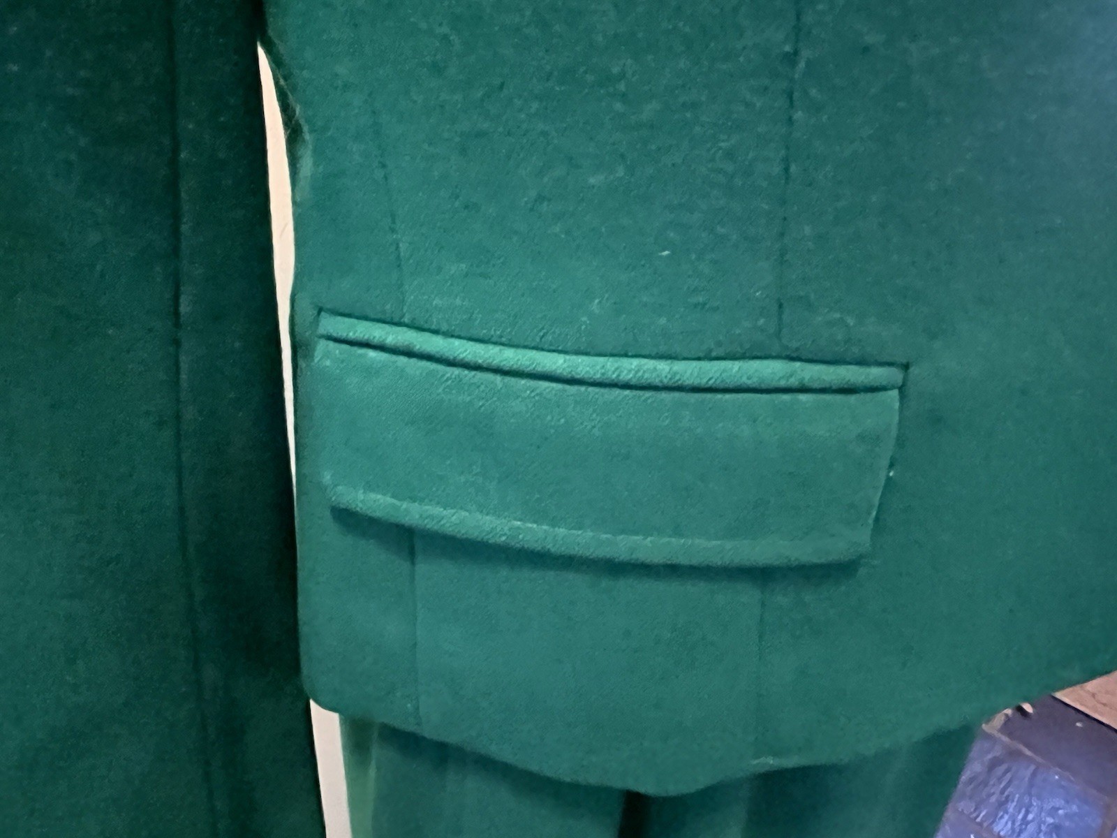 Vintage Pendleton Virgin Wool Solid Green Skirt &… - image 3