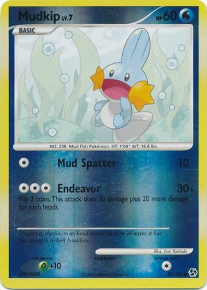 Mudkip - 80/106 - Common - Reverse Holo LP, English Pokemon Great Encounters