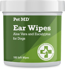 Dog Ear Cleaning Wipes Otic Cleanser for Dogs, Soothing Ear Care with Aloe Ver