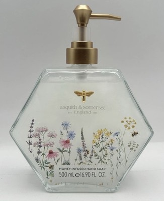 NEW Asquith & Somerset Honey Infused Hand Soap Moisturizing 16.9 Oz Glass Bottle