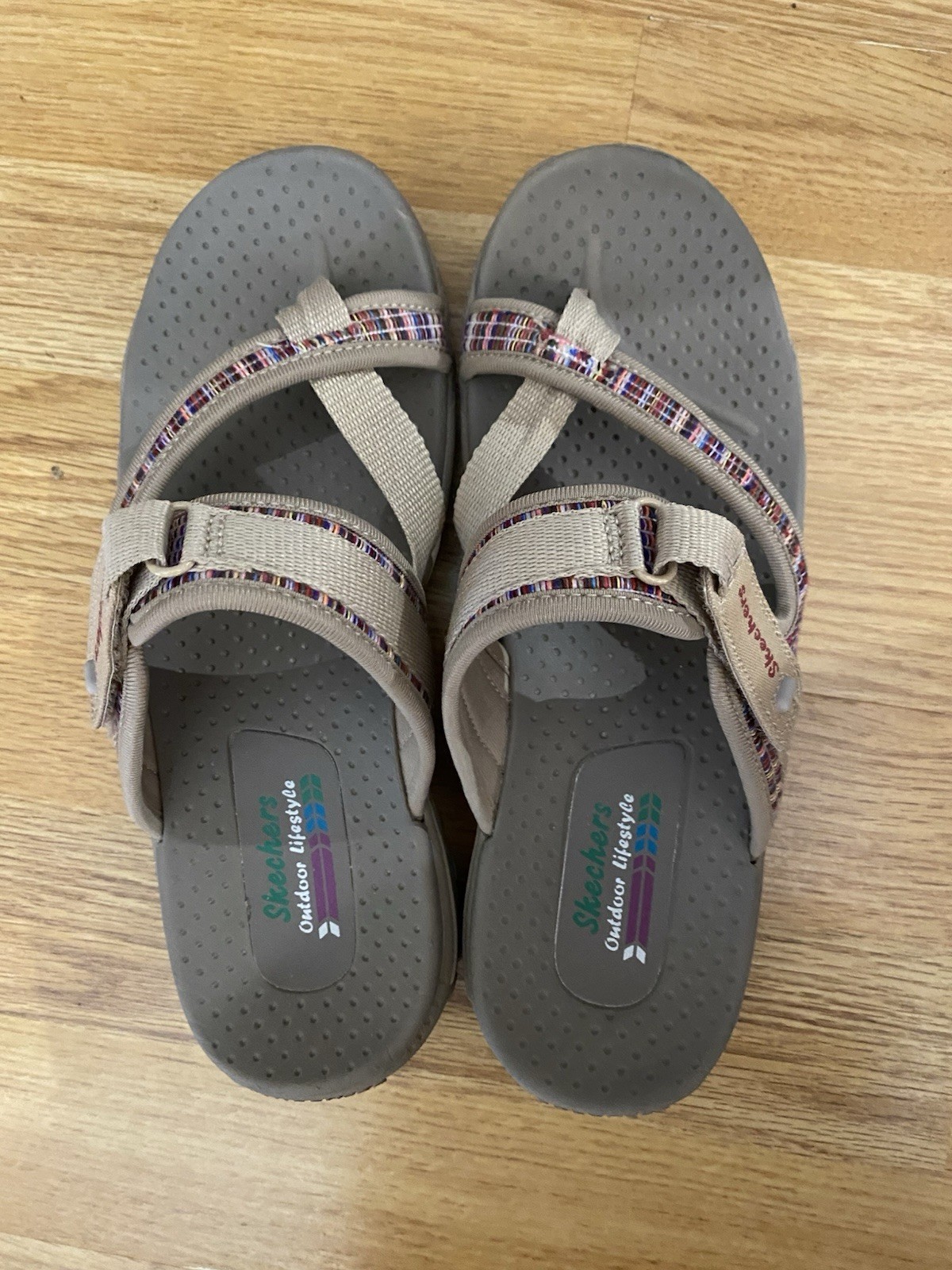 Skechers Sandals Womens Size Outdoor Lifestyle Adjustable Straps Tan