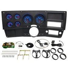 GlowShift Black Gauge Set & Dashboard Panel Pod for 73-87 Chevy C10 Diesel Swap 