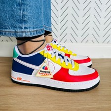 Rare Nike Air Force 1 Low LV Sz 7Y Big Kids Shoes White Red Sneaker FN6980-657