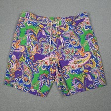 Polo Ralph Lauren Board Shorts Men XL Colorful Paisley Pony Cargo Beach Pool