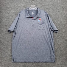Dominos Gear Polo Shirt Mens XL Blue Short Sleeve Stretch Performance Uniform
