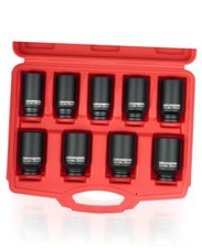 9 Pcs Axle Nut Hub Impact 1/2" Drive Socket 29 30 31 32 33 34 35 36 38mm