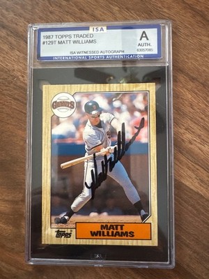 1987 Topps Traded - Matt Williams - #129T - ISA Authenticed Autograph