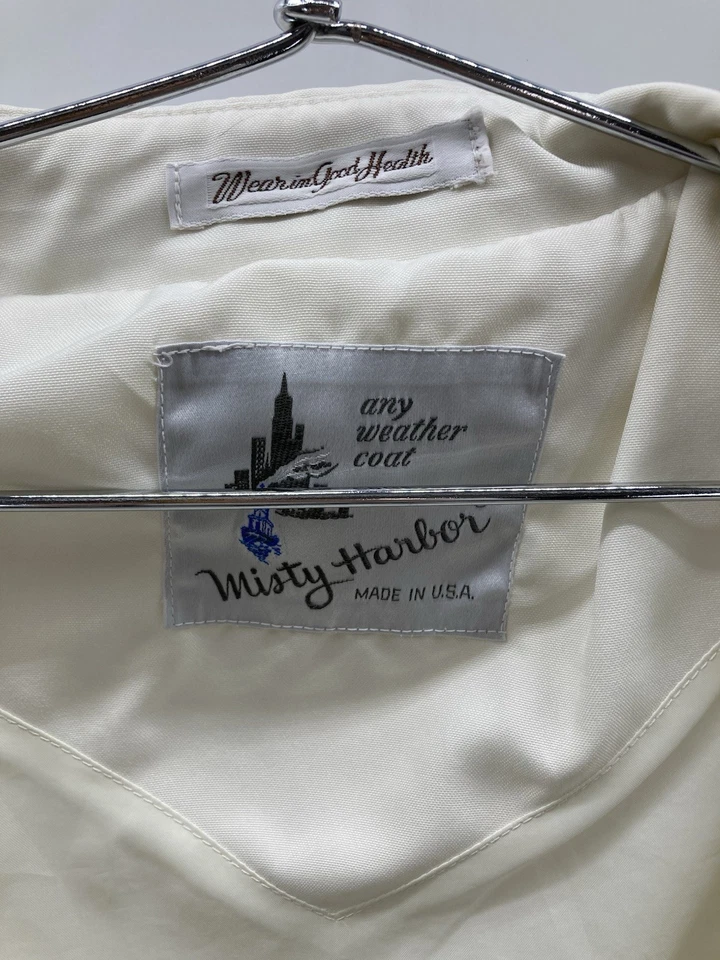 Gabardina de colección años 70 Misty Harbor marfil cualquier clima longitud media para mujer 10 regular Foto 2 de 4