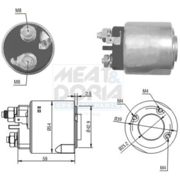 Meat & Doria Magnetschalter Anlasser Starter Passend FüR Nissan Kubistar-image